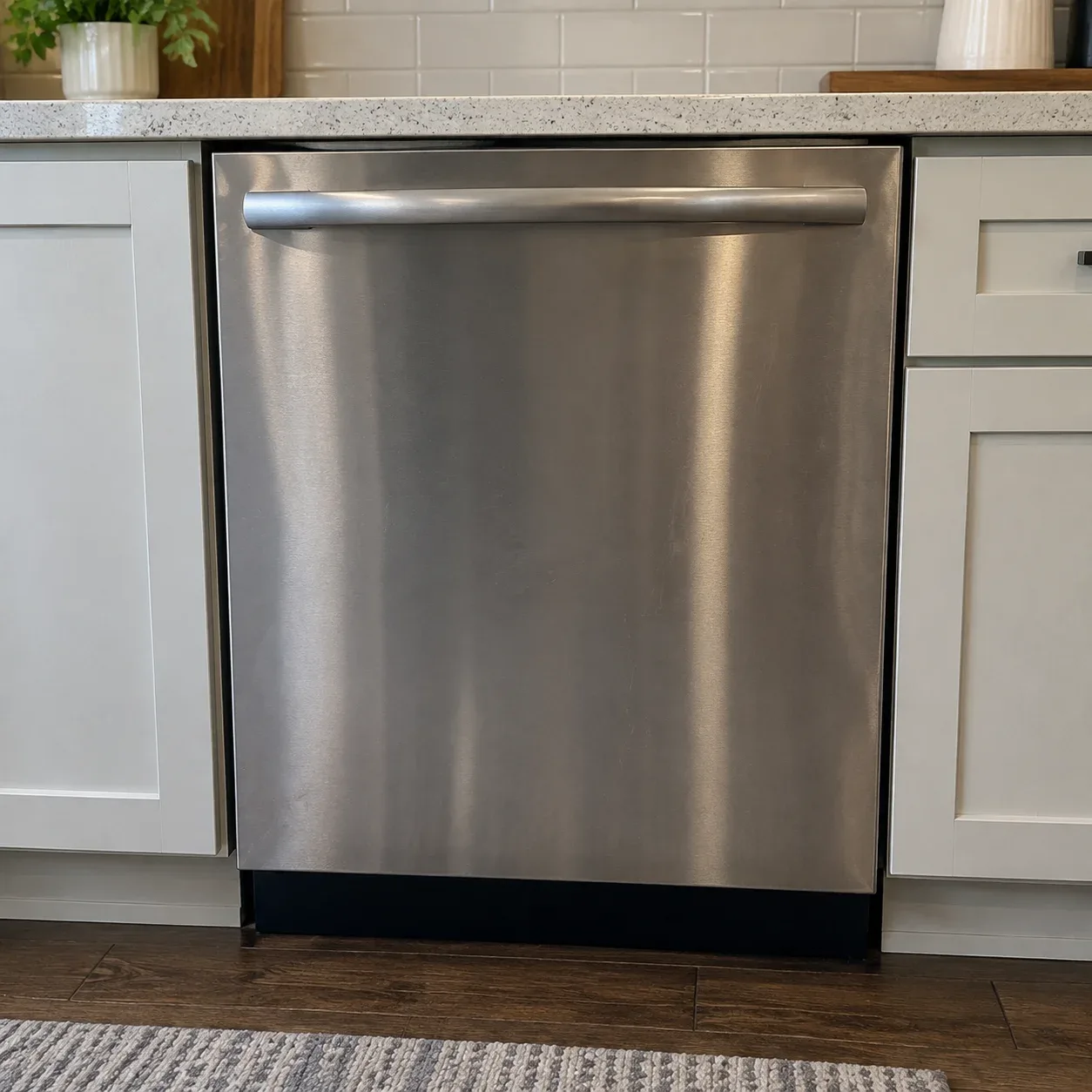 Built-in dishwasher in a kitchen